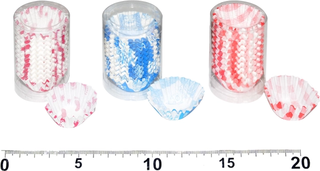 Kolorowe papierowe papilotki cukiernicze, 200 szt. (Ø 3 cm, wysokość 1,5 cm)