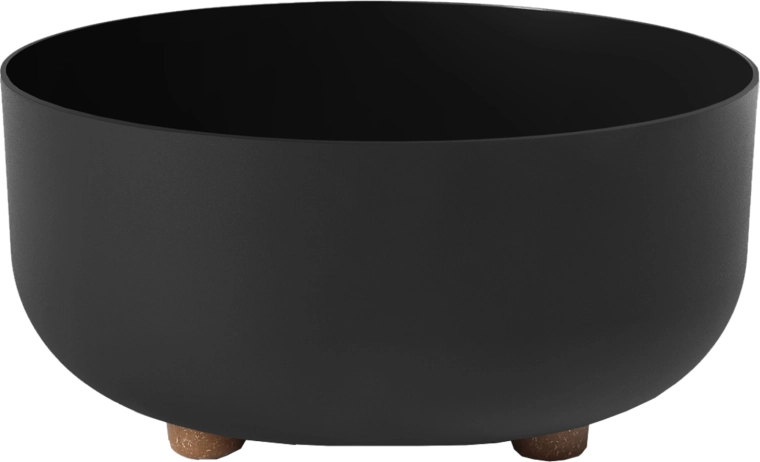 Misa na rośliny Sofia 30 cm czarna z drewnianymi nogami LAMELA