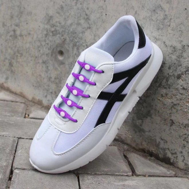 Silikonowe sznurowadła 14 szt. – fioletowe