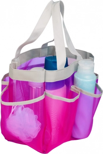 Różowa plażowa siatkowa torba na zabawki