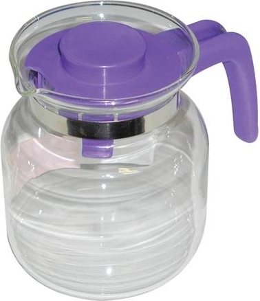 Szklany czajnik do herbaty MATURA 0,65 l z plastikową pokrywką i uchwytem