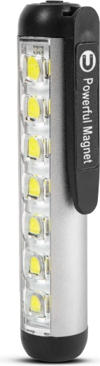 Ładowalna kieszonkowa latarka LED Phenom ze światłem roboczym 500 lm, srebrna
