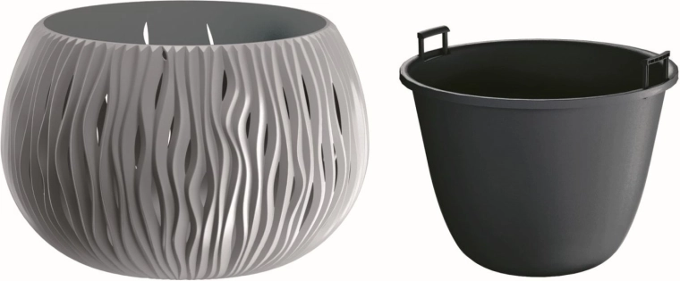 Donica Sandy Bowl z wkładką 23,8 cm szary kamień