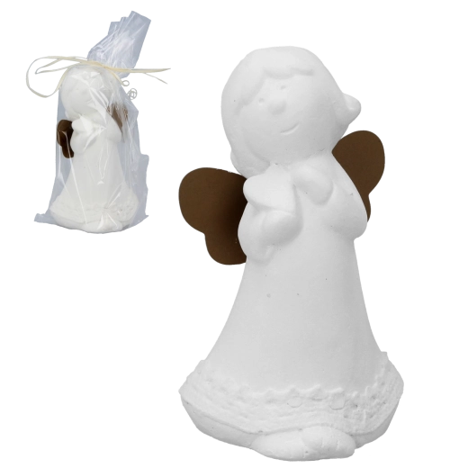 Ceramiczna figurka anioła z sercem złota 12,5 cm