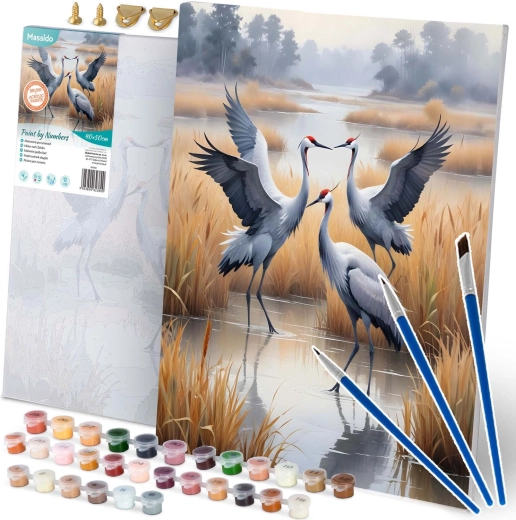 Malowanie po numerach 40 × 50 cm – żurawie MASSIDO