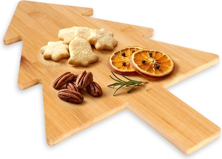 Drewniana deska do krojenia i serwowania w kształcie choinki 44,5 × 30 cm