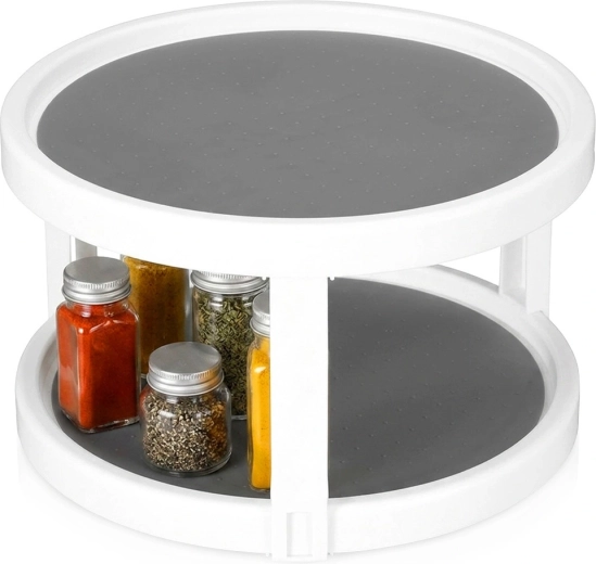 Dwupoziomowy obrotowy organizer kuchenny na przyprawy 25 × 15,5 cm