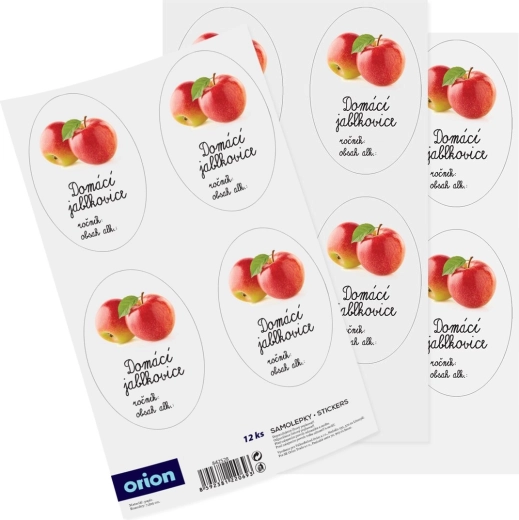 Naklejki na butelki „Domowa jabłkowica” 12 szt. (CZ)