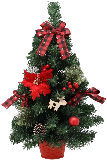 Choinka bożonarodzeniowa 60 cm czerwona z poinsecją w doniczce