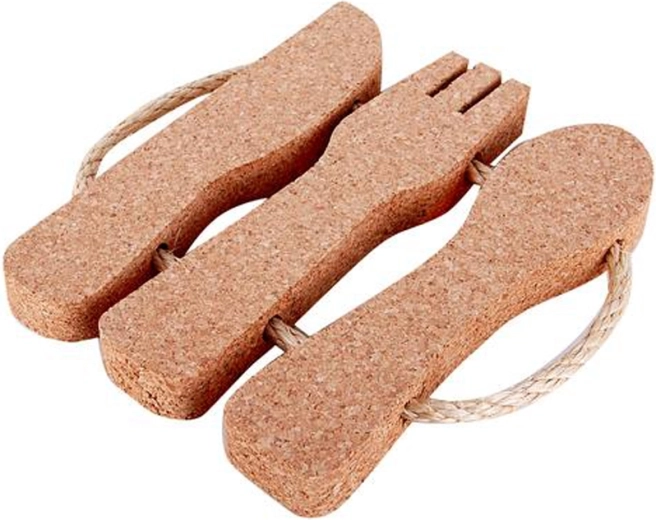 Korkowa podkładka w kształcie sztućców 26 × 23 × 2,4 cm