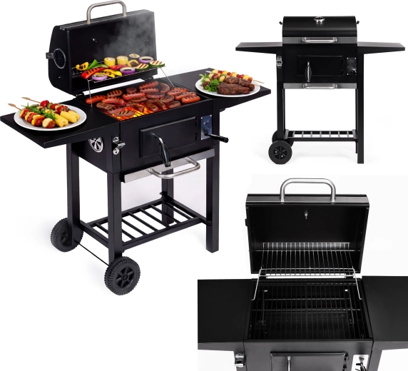 Ogrodowy grill węglowy z pokrywą i termometrem MULTIGARDEN