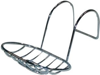 Zawieszana owalna mydelniczka na wannę, chrom, 13,5 × 10 cm