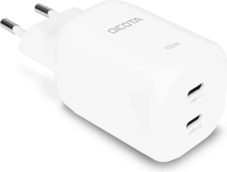Ładowarka GaN 100 W z 2× USB-C (EU), biała