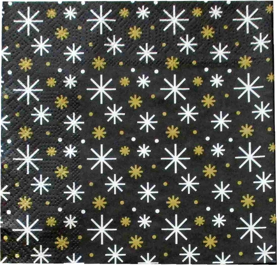 Świąteczne serwetki ze śnieżynkami 33 × 33 cm, 3-warstwowe - 1 sztuka
