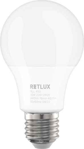 RETLUX ściemnialna żarówka LED A60 E27 10 W, zimna biel