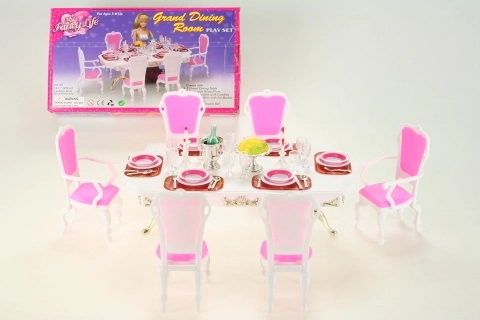 Glorie stół jadalniany z akcesoriami dla lalek