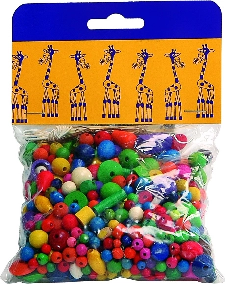 Detoa mix kolorowych drewnianych koralików 70 g
