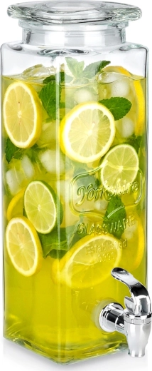 Szklany dyspenser do napojów z kranikiem 2,3 l