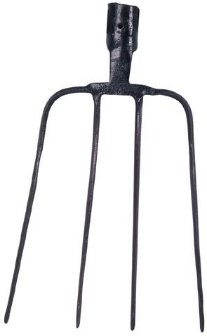 Kute widły z 4 zębami bez trzonka