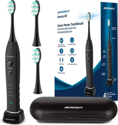 Szczoteczka soniczna z etui Berdsen Sonica B3 czarna