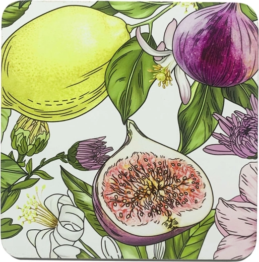 Zestaw podkładek Lemon 10 × 10 cm, 4 szt. w pudełku prezentowym