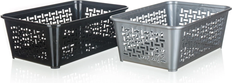 Plastowy koszyk organizacyjny 30 × 20 × 11 cm, mix kolorów