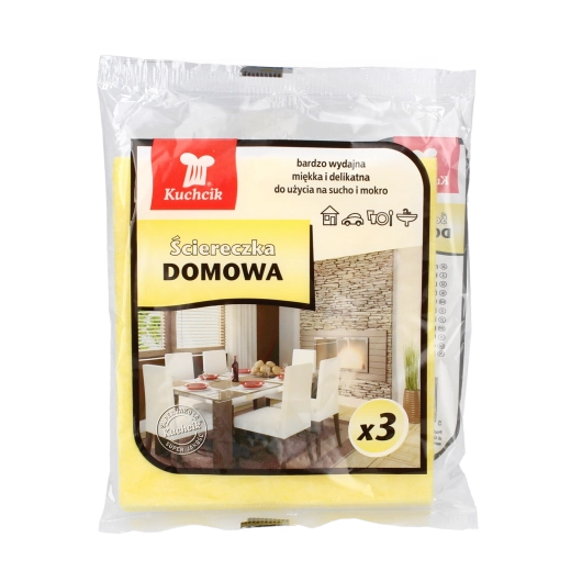 Domowe ściereczki czyszczące Kuchcik z wiskozy 35 × 35 cm, 3 szt.