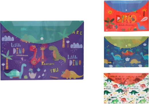 Teczka z zatrzaskiem z motywem dinozaurów 36 × 26 cm