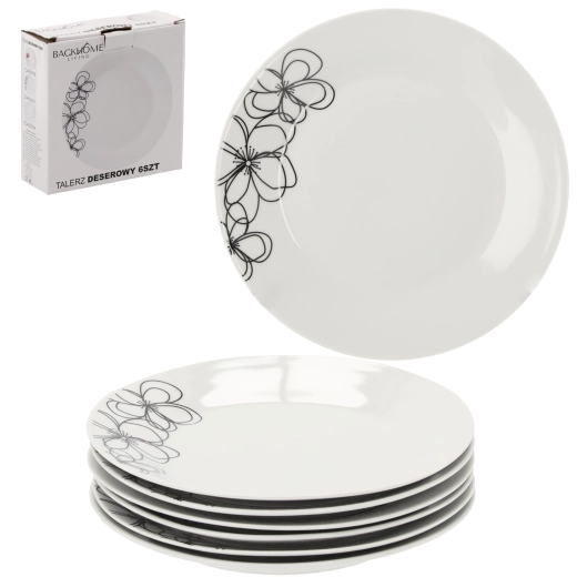 Zestaw deserowych talerzy Carbo 19 cm z hartowanego szkła, 6 szt.