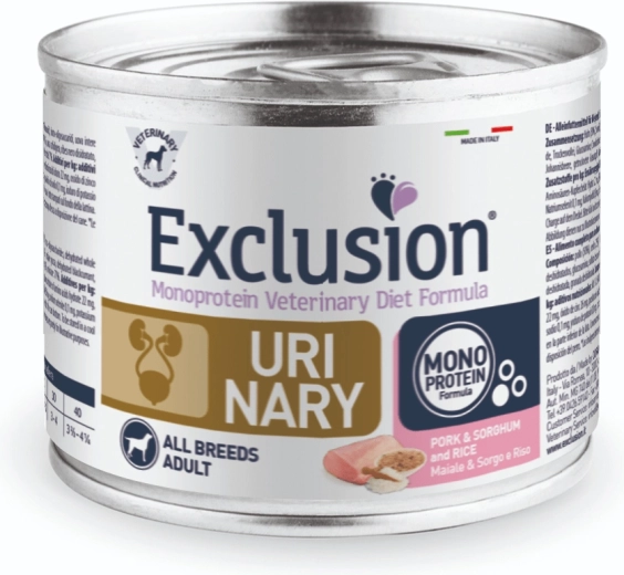 Exclusion UM20 Urinary karma mokra dla psów 200 g, wieprzowina z sorgo i ryżem