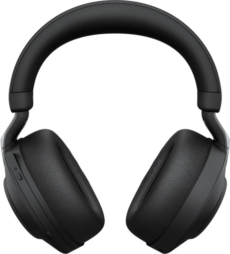 Bezprzewodowe słuchawki nauszne Jabra Evolve2 85 UC ze stojakiem i adapterem USB Link 380a, czarne