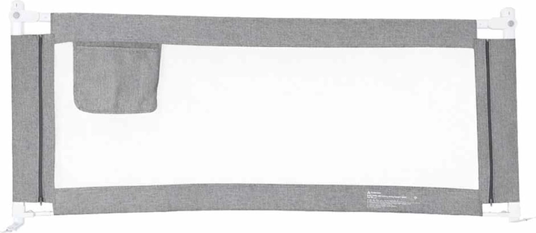 Barierka ochronna do łóżka 160 cm, szara
