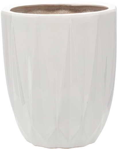 Ceramiczna osłonka na doniczkę 30 × 30 × 36 cm biały połysk