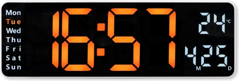 Elektroniczny zegar ścienny Santa Cruz z wyświetlaczem LED