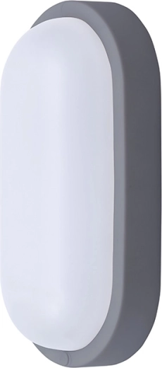 Solight LED owalna lampa zewnętrzna 13 W, 910 lm, 4000 K, IP54, szara, 21 cm