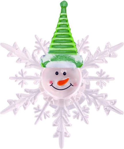 Świąteczna LED-owa śnieżynka z bałwankiem 10 cm