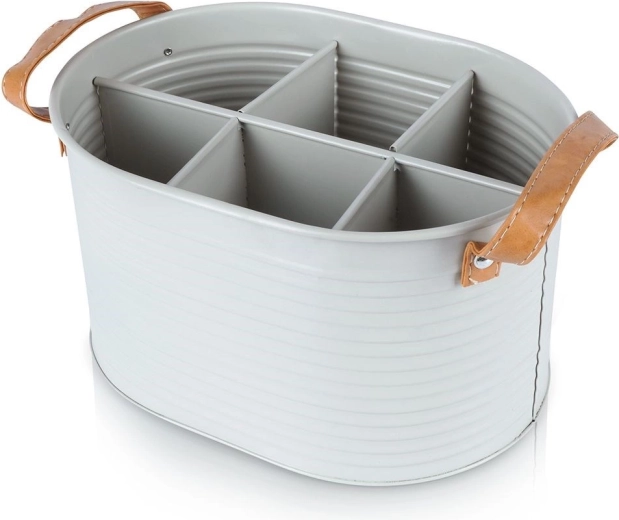 Metalowy nosidło na butelki, szare, 6 przegródek