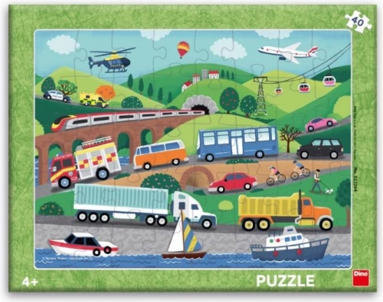 Dino papierowe puzzle Środki transportu 40 elementów