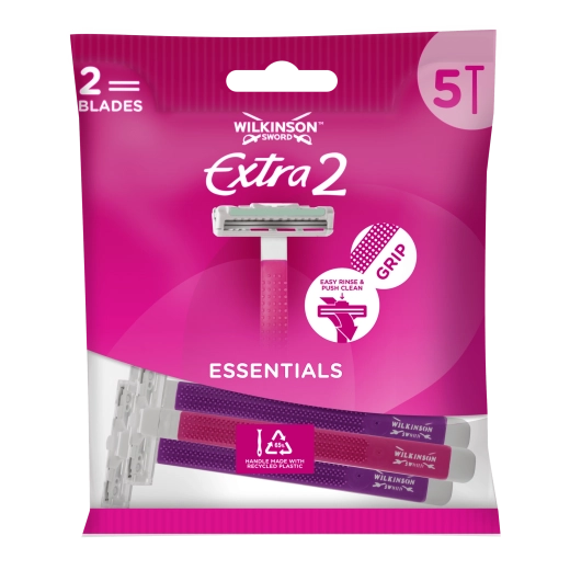 Damskie jednorazowe maszynki do golenia WILKINSON SWORD Essentials 2 Violet, 5 szt.