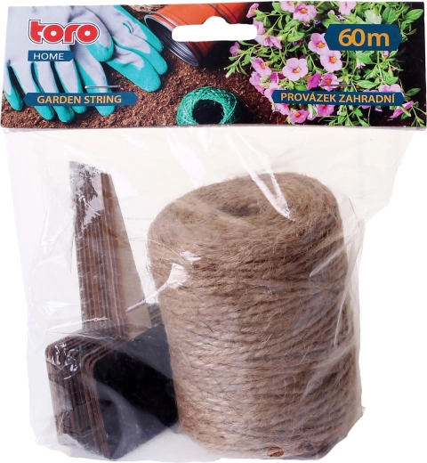 Jutowy sznurek ogrodowy 60 m z etykietami