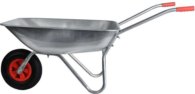 Taczka ogrodowa Hobby z pompowanym kołem, ocynkowana skrzynia 65 l