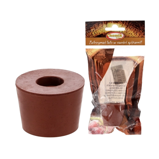 Gumowy stożkowy korek z otworem na rurkę fermentacyjną