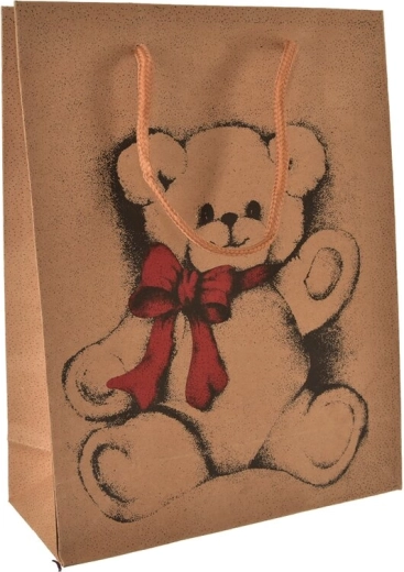 Papierowa torebka prezentowa z motywem misia 15 × 6 × 20 cm