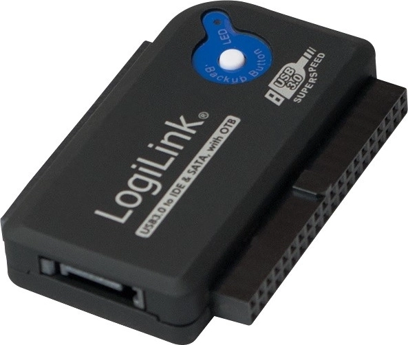 Adapter LogiLink USB 3.0 do IDE/SATA z funkcją one-touch backup