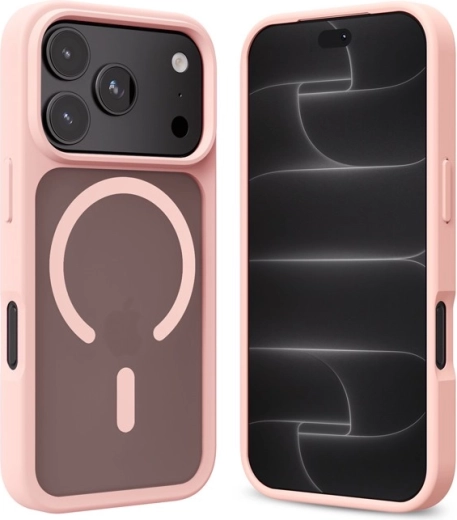 Crong Hybrid Matte Magnetic etui do iPhone’a 18 Pro / iPhone’a 17 Pro, różowe