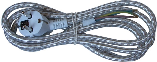 Solight pleciony przewód zasilający flexo 3 m, 3×0,75 mm², pleciony, wtyczka kątowa