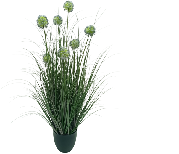 Garden Line sztuczna trawa ozdobna w doniczce Allium niebieska 105 cm
