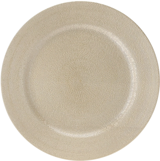 Złoty okrągły podtalerz z delikatnym żłobkowaniem 33 cm
