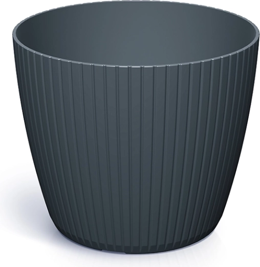 Doniczka Lamia antracyt 15,8 cm – elegancka plastikowa osłonka do wnętrz i na zewnątrz