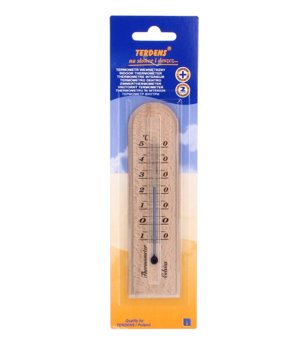 Drewniany termometr pokojowy Terdens z pomiarem kapilarnym
